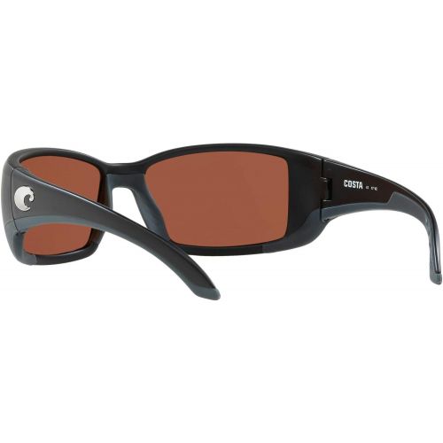  Costa Del Mar Blackfin Sunglasses, Black, Green Mirror 580Glass Lens