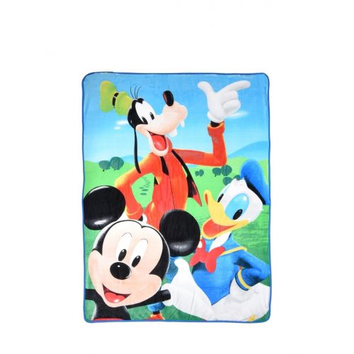디즈니 Disney Mickey Mouse and the Gang Donald Duck, Goofy, and Pluto Super Soft Plush Oversized Twin Size Sherpa Blanket