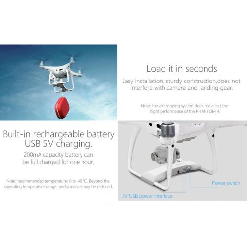  Cinhent Drone Accessories Kit,1 Set Air-Dropping System for DJI Phantom 4 Series Quadcopter, Repair Equipment, Remote Control Helicopter RC Flying Toy Parts, Air Throw Device