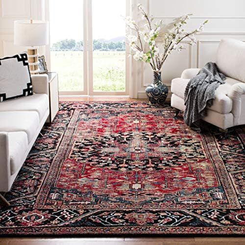  Safavieh Vintage Hamadan Collection VTH215A Oriental Antiqued Red and Multi Area Rug (9 x 12)