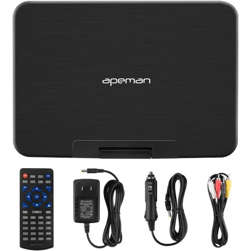  [아마존베스트]APEMAN 7.5 Portable DVD Player for Kids and Car Swivel Screen Support SD Card USB CD DVD with AV Input/Output and Earphone Port 4 Hours Built in Rechargeable Battery