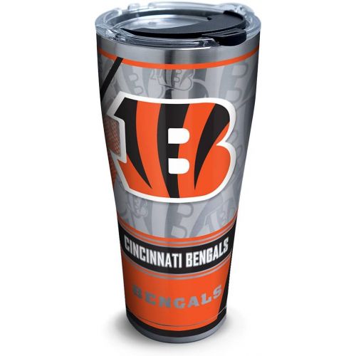  Tervis NFL Cincinnati Bengals Edge Stainless Steel Tumbler with Clear and Black Hammer Lid 30oz, Silver