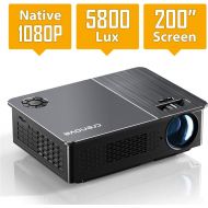 [아마존 핫딜] Native 1080P Projector, Crenova HD Video Projector, 5800 Lux LED Movie Projector with 200 Display, Compatible with TV Stick, HDMI, VGA, USB, iPad, PC, Xbox, iPhone for Home Enterta