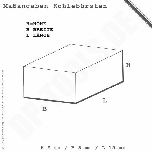  DP-TOOLS.DE Kohlebuersten Kohlen Motorkohlen fuer Bosch PSS 250 A 5x8mm 2610391290