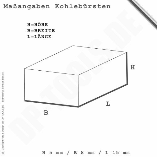  DP-TOOLS.DE Kohlebuersten Kohlen Motorkohlen fuer Bosch GSB 501 5x8mm 2610391290