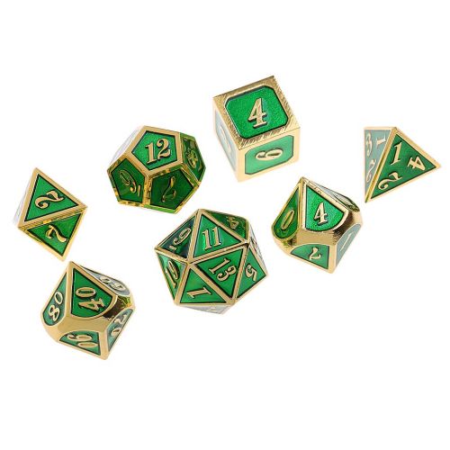  SunniMix 14Pcs Multisided Alloy Dice Set D4-D20 Board Game for Craps Gambling Lovers