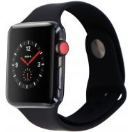 Apple Watch Series 3 GPS + Cellular 42mm Space Black Stainless Steel Case with Black Sport Band - MQK92LLA (Certified Refurbished)