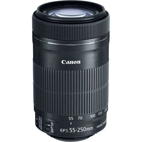  AOM Canon EF-S 55-250mm f4-5.6 IS STM Lens + 3 Piece Filter Set + 4 Piece Close Up Macro Filters + Lens Cleaning Pen + Pro Accessory Bundle - 55-250mm STM: International Version (No W