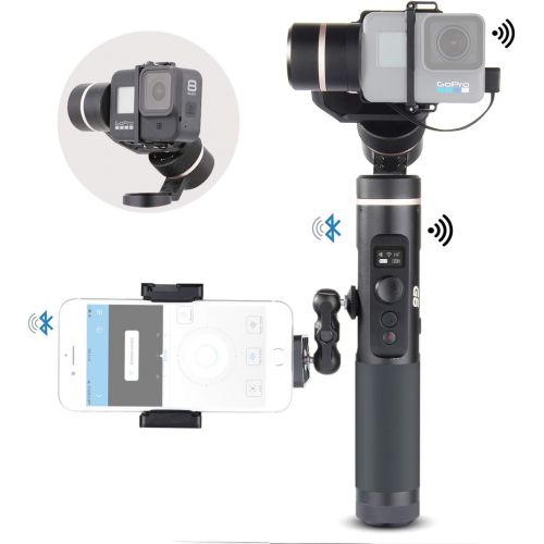  FeiyuTech Feiyu G6 Kit 3-Axis Action Camera Gimbal with Mini-Tripod GoPro session adapter Phone Clip and Magic arm adapter Kit, OLED Screen Elevation Angle 5000 mAH battery for GoPro Hero 6