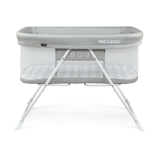  MiClassic 2in1 Rocking Bassinet One-Second Fold Travel Crib Portable Newborn Baby,Gray