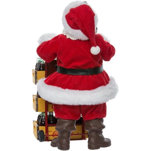 커트애들러 Kurt Adler Coca-Cola Santa with Delivery Cart, 10.5-Inch, Set of 2