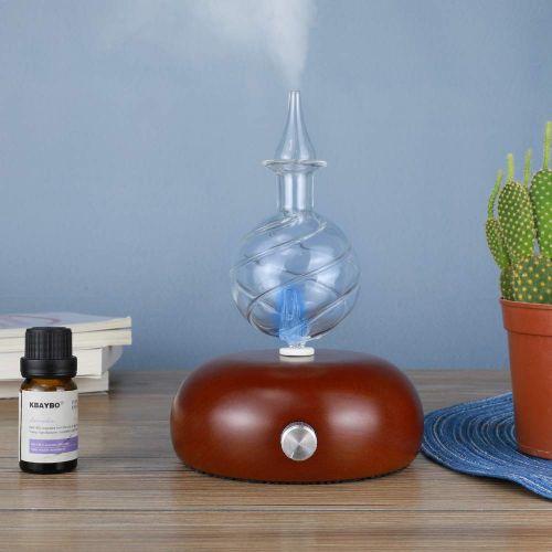  TOMNEW Nebulizer Diffuser Essential Oil Ultrasonic Aromatherapy Diffuser, Glass Waterless Nebulizing Diffuser, No Heat, No Water, No Plastic (Dard Wood 40)