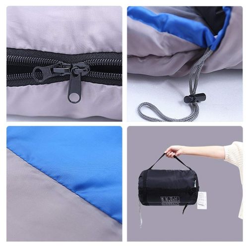  BABY Suede Sleeping Bag Adult Indoor Outdoor Autumn and Winter Thicken Down Cotton Individual (Color : Blue)