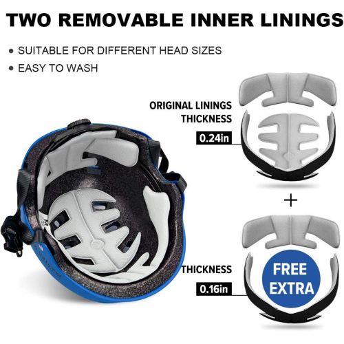  OutdoorMaster Skateboard Helmet - Lightweight, Low-Profile Skate & BMX Helmet with Removable Lining - 12 Vents Ventilation System - for Kids, Youth & Adults