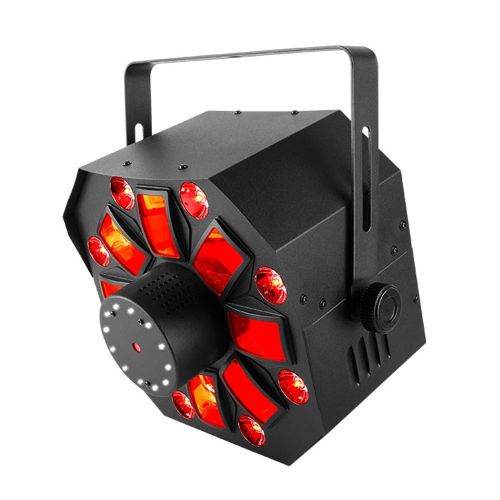  Chauvet DJ Swarm Wash FX 4-in-1 DJ Light with RGBAW Rotating Derby, RGB+UV Wash, Ring of White SMD Strobes and 1 Year Free Extended Warranty