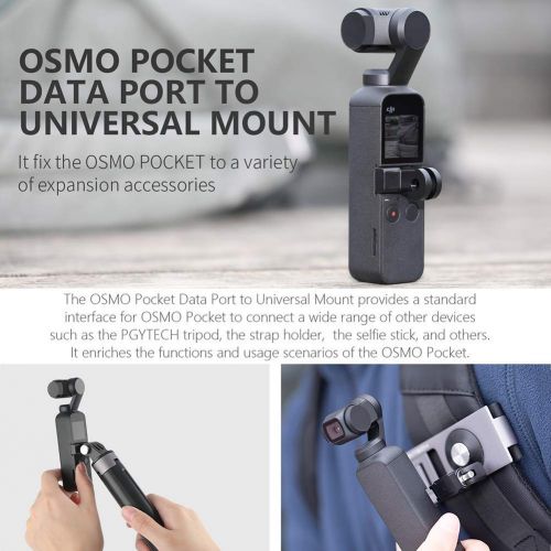  Honbobo PGYTECH Universal Montieren Adapter-Kit fuer DJI Osmo Pocket, Verlangerungsadapter fuer die meisten Osmo Pocket Zubehoer, sowie Stativ, Gurthalter, Selfie-Stick