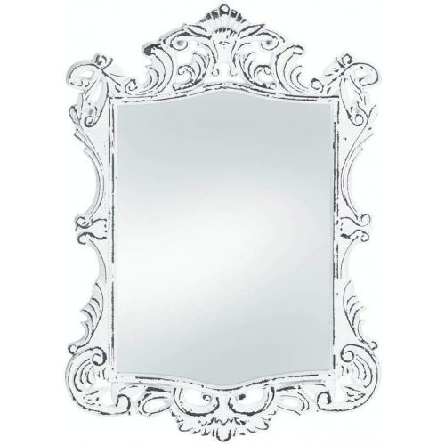  Accent Plus Regal White Distressed Wall Mirror