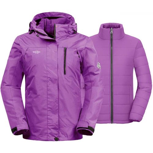  [아마존 핫딜] Wantdo Womens 3-in-1 Waterproof Ski Jacket Interchange Windproof Puffer Liner Warm Winter Coat Insulated Short Parka