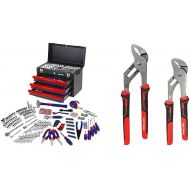 WORKPRO W009044A Mechanics Tool Set with 3-Drawer Heavy Duty Metal Box (408 Piece)