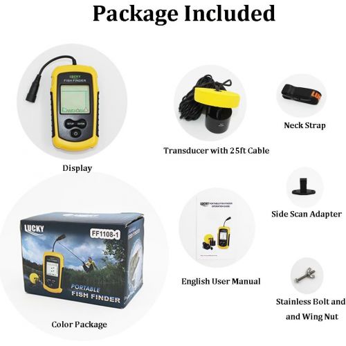  Lucky Portable Fishing Sonar Handheld Wired Fish Finders Fishfinder Alarm Sensor Transducer with LCD Display
