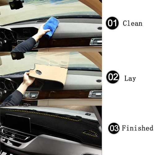  AUCD Car Dashboard Cover Dash Mat Dash Board Pad Carpet Dashmat Anti-UV for Mitsubishi ASX RVR Outlander Sport 2011-2017 2018