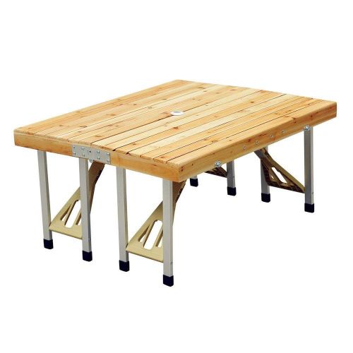  BHH-Picnic table Wooden Folding Picnic Table and Chair Set Portable Lightweight Sturdy Durable Suitcase Outdoor Indoor Camping Barbecue Garden Terrace Party Self-Driving Beach Yard