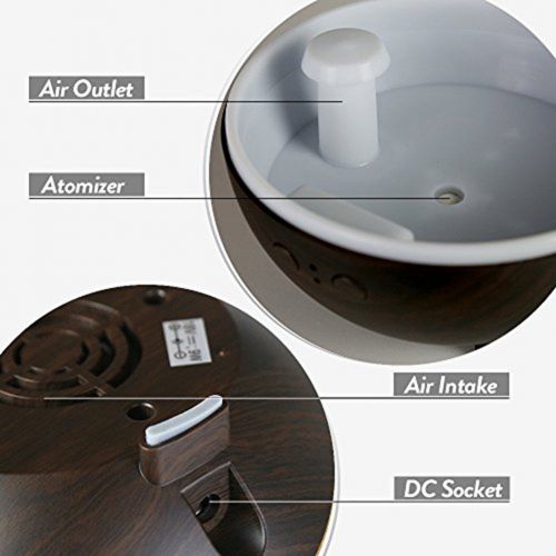  Zenoplige Essential Oil Diffuser with Water Aromatherapy 600ML Globe Cool Mist Humidifier Ultra Quiet Ultrasonic Nebulizer Filter Free Last Overnight Deep Wood Grain