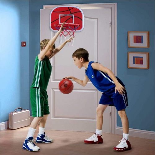  [아마존베스트]Over The Door Basketball Hoop (15”x11.5”) Mini Wall Basketball Backboard Rim Goal Indoor Toys Set for Toddlers Kids Child Youth Boys Girls Office Sport Toys with Ball Pump Gift for