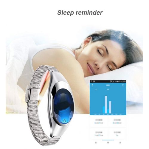  WRRAC-Monitors Smart Bracelet Fitness Calorie Step Counter with Heart Rate Monitor Sleep Monitor Pedometer Watch Suitable for Women for Android 4.4 or iOS 9.0 and Above Only