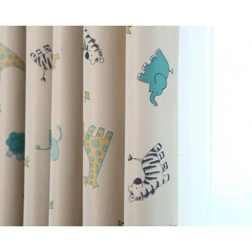  GYROHOME Blackout Grommet Top Cartoon Curtains For Family Children Kids Teens Used In Bedroom,Living Room Sold As 2 Panels (52Wx84Lx2 Panels, Owl-Blue)