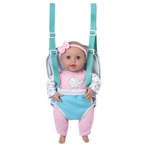 아도라 베이비 Adora GiggleTime Baby Gift Set 15 Girl Vinyl Weighted Soft Body Toy Play Baby Doll with Laughing Giggles and Harnessed Wrap Carrier Holder for Children 2+