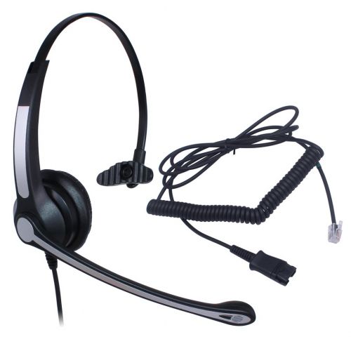  Audicom Wired Call Center Hands-free Headset Headphone Noice Cancelling Microphone + Quick Disconnect for Avaya Nortel Nt Yealink Ge Emerson Viop POE Office Desktop Telephone Ip Ph
