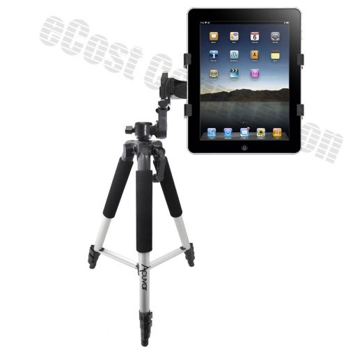  Acuvar 57 inch Pro Series Aluminum Tripod with an Acuvar Tablet Mount fits iPad, iPad Air, iPad Mini & Most Other Tablets