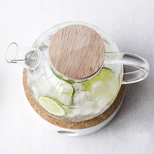  TAMUME Klassisches Porzellan Teekanne Warmer mit Sicher zu benutzen Korkstander fuer Teekanne, Tee warmer mit Kerzenzimmer, Teelichthalter