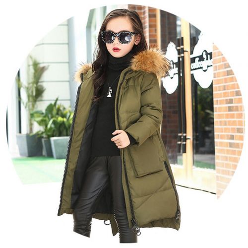  LSERVER Long Girls Down Hooded Jacket Thickening 2017 New Winter Warm White Duck Down Coats For Girls With Fur Hoodie