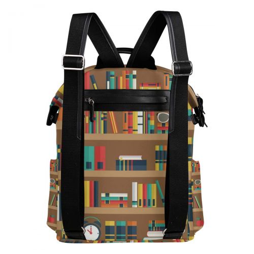  LUCASE LEMON ALEX Library Bookshelf School Backpack Large Capacity Polyester Rucksack Satchel Casual Travel Daypack for Adult Teen Women Men Children