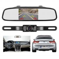 /ATian Backup Camera and Monitor Kit For Car, Waterproof High Definition Color Wide Viewing Angle License Plate Car Rear View Camera+4.3 Inch TFT Car Auto LCD Screen Monitor