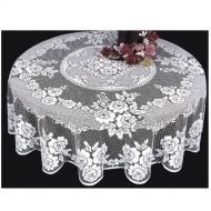 Heritage Lace Victorian Rose 72-Inch Tablecloth, White