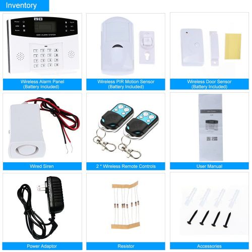  Walmeck Home Alarm Security System, Wireless GSM SMS Detector Sensor Kit App Remote Control for Home Burglar Security Alarm System