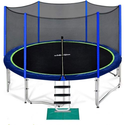  Zupapa Kids Trampoline, TUV Approved Trampoline 10ft, with Safety Enclosure Net, Heavy Duty Indoor Outdoor Round Trampoline for Kids