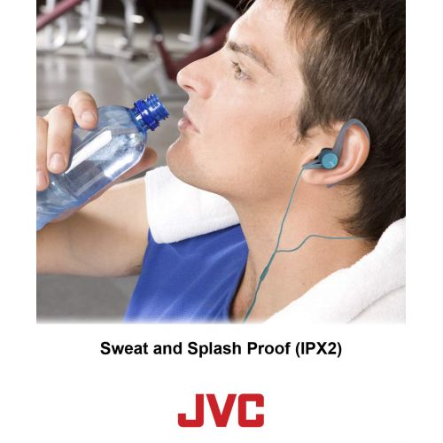  JVC HAECX20A Sports Clip Inner Ear Headphones, Blue