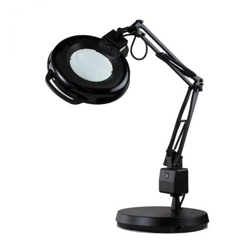  Electrix 7125 BLACK Magnifier Lamp, Fluorescent, Weighted Base Mounting, 3-Diopter, 30 Reach, 22 Watt, 1,050 Raw Lumens