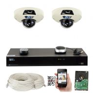GW Security Inc GW Security 5-Megapixel (2592 x 1920) 8 Channel PoE 4K NVR Security Camera System - 2 5MP Dome IP Video Audio Surveillance Weatherproof Microphone Cameras, 2.8-12mm Varifocal Zoom