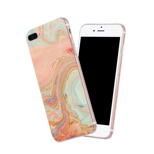  9-vultre iPhone 7&8 Plus Case,Tropical Element Pattern Marble Flower Feather iPhone 7&8 Plus case Anti Scratch TPU case for iPhone 7&8 Plus Soft TPU Back Case (3)
