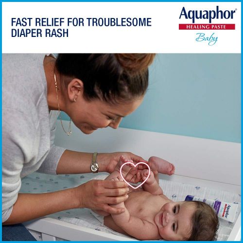  Aquaphor Baby Diaper Rash Paste - For Serious Diaper Rash and Flare-ups - 3.5 Oz. Tube