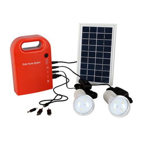  HONYAFA Portable Solar Panel Power Generator 2 LED Home Lighting System USB Port with Cell Phone Chargers Included