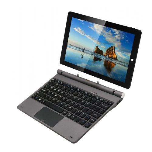  AWOW 10 Windows 10 Mini Touch Screen 2 in 1 Laptop Computer Tablet PC IPS 1280X800 Intel Atom Z8350 2GB RAM 32GB ROM Dual Webcam Micro SD Bluetooth 4.0 USB Wi-Fi HDMI Keyboard Gray