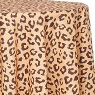 Ultimate Textile Cheetah Animal Tan 114-Inch Round Patterned Tablecloth