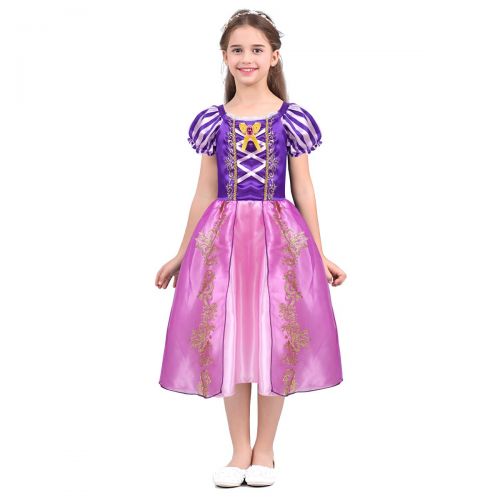 ACSUSS Toddler Baby Girls Princess Short Bubble Sleeves Tutu Dress Costume Halloween Cosplay Fancy Dress Up