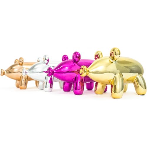  Made By Humans Balloon Piggy Money Bank - Unique Ceramic Piggy Bank Gift - Perfect for Newborn Baby Girls, Teens, Women, Pink